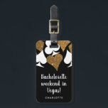 Gold Glitter Vegas Bachelorette Party Luggage Tag<br><div class="desc">Gather the girls to celebrate the lucky bride to be with a weekend in Las Vegas and commemorate the good times with these personalised gift luggage bag tags featuring gold glitter card suits for that glamourous casino vibe. These custom tags are a gift that can be used again and again...</div>