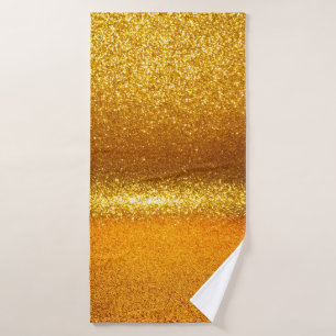 Gold glitter vintage lights texture. christmas ab bath towel