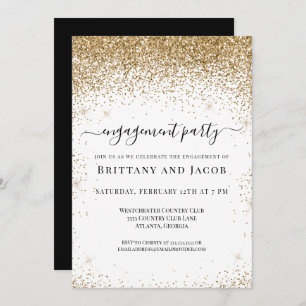 Gold Glitter Wedding Engagement Party Invitation