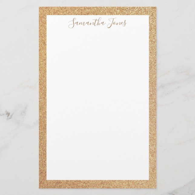 Gold Glitter Wedding Party | Personalised Stationery (Front)