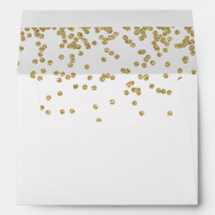 Gold Glitter Wedding Return Address 5x7 Envelope