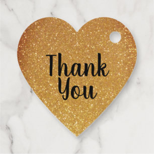 Gold glitter wedding thank you party favour tags