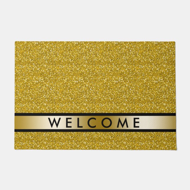 Gold Glitter Welcome Doormat (Front)