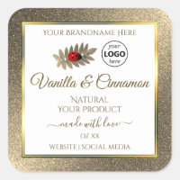 Gold Glitter White Product Labels Ladybug Add Logo