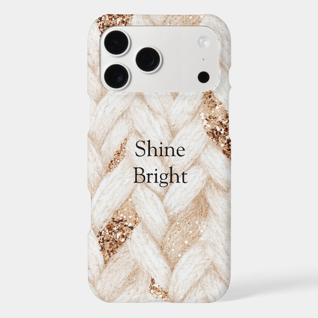 Gold Glitter White Woven Faux Fabric (Back)