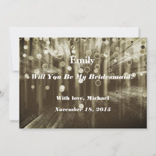 Gold Glitter Will you be my Bridesmaid Invitation