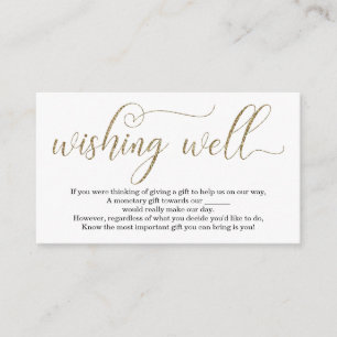 Gold Glitter Wishing Well for Wedding Invitation