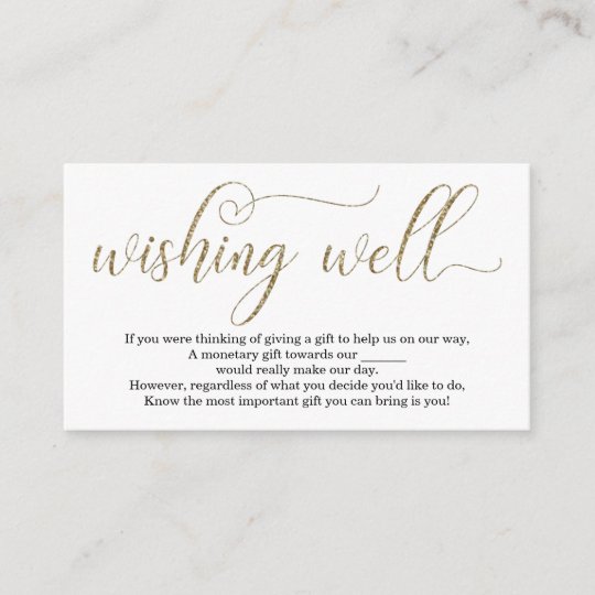 Gold Glitter Wishing Well for Wedding Invitation