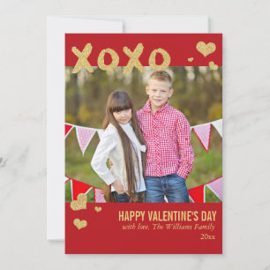 Gold Glitter XOXO Valentine's Day Cards
