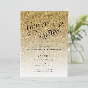 Gold Glitter You're Invited Party Invitation