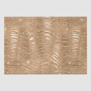 Gold Glitter Zebra Stripes Metallic Pattern Tissue Paper
