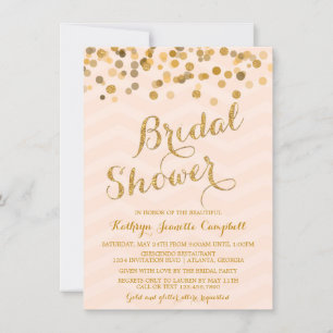 Gold Glittering Confetti Bridal Shower Invite