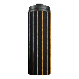 Gold Glittering Lines  Thermal Tumbler