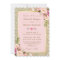 Gold Glitters Blush Pink Floral Wedding Invitation