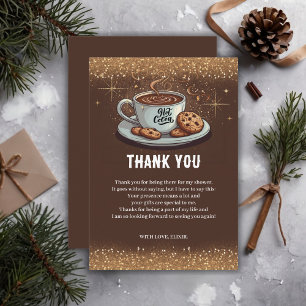 Gold Glitters Hot Chocolate Winter Baby Shower Thank You Card