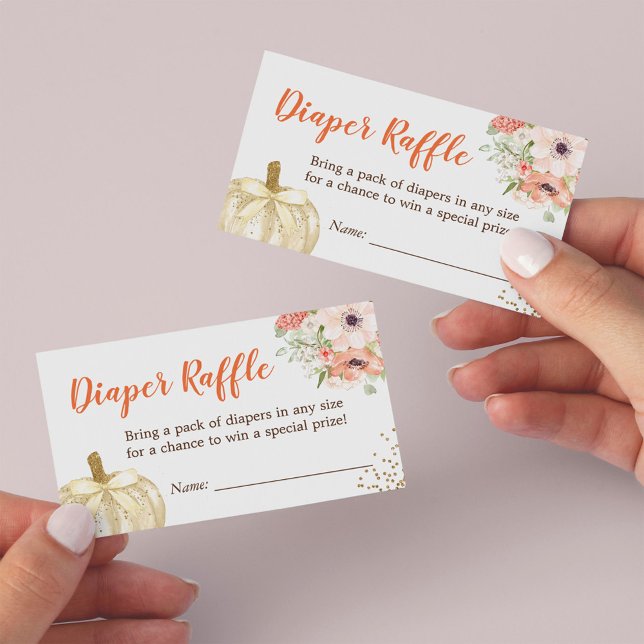 Gold Glitters Pumpkin Baby Shower Diaper Raffle (Creator Uploaded)