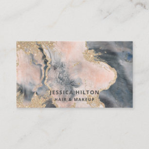 Gold glittery abstract elegant watercolor wash business card