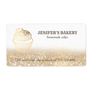 Gold glittery Homemade cupcakes packaging