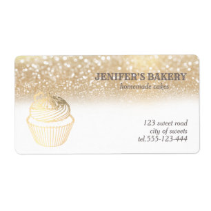 Gold glittery Homemade cupcakes packaging