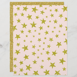 Gold Glittery Looking Star Scrapbook Paper