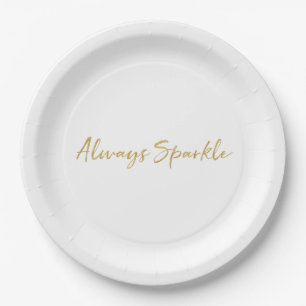 Gold Glitz Always Sparkle Paper Plate