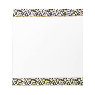 Gold Glitz Black Leopard Print Notepad