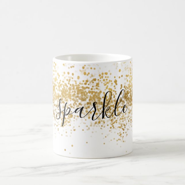 Gold Glitz Confetti Sparkle Coffee Mug (Center)