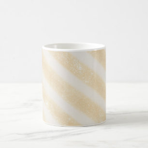 Gold Glitz Cream Stripes Coffee Mug