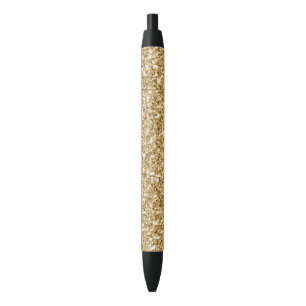 Gold Glitz Glitter          Black Ink Pen