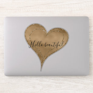 Gold Glitz Glitter Heart Beautiful Quote