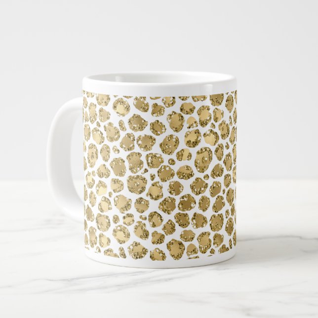 Gold Glitz Glitter Leopard     Large Coffee Mug (Front Left)
