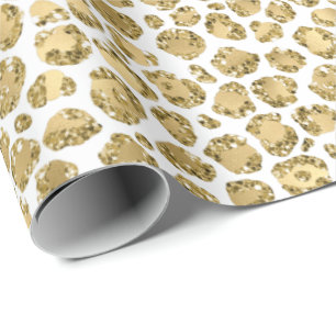 Gold Glitz Glitter Leopard Wrapping Paper