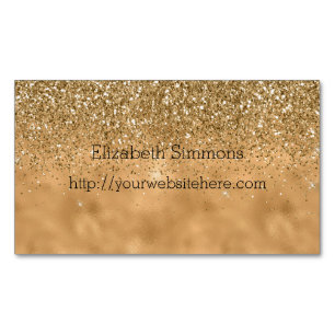 Gold Glitz Glitter Magnetic Business Card