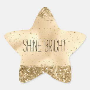 Gold Glitz Glitter Sparkle Confetti   Star Sticker