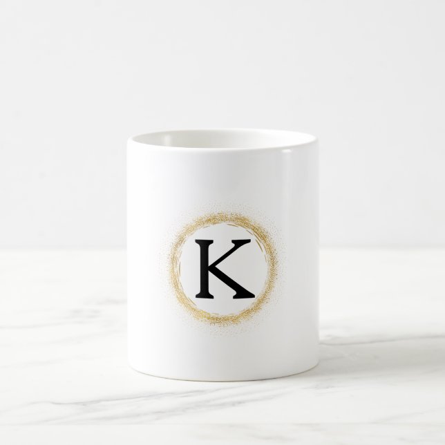 Gold Glitz Monogram Coffee Mug (Center)