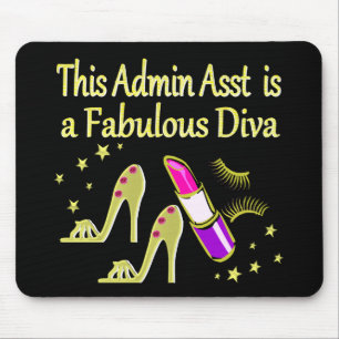 GOLD GLITZY ADMIN ASSISTANT DIVA DESIGN MOUSE PAD