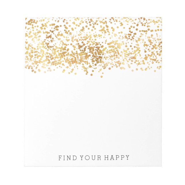 Gold Glitzy Confetti Notepad (Front)
