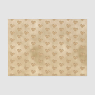 Gold Glitzy Glitter Love Heart Tissue Paper