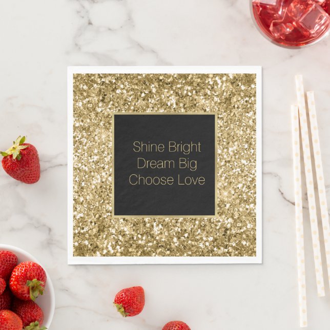 Gold Glitzy Glitter Sparkle                Napkin (Insitu)