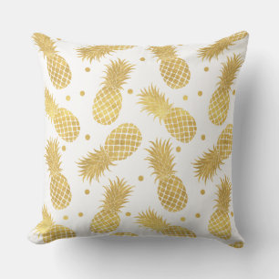 Gold Glitzy Pineapples Cushion