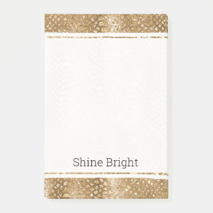 Gold Glitzy Snake Skin Animal Glam Post-it Notes