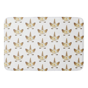 Gold Glitzy Sparkle Unicorn Bath Mat