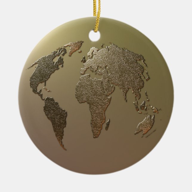 Gold Globe Ceramic Tree Decoration (Front)