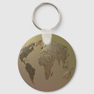 Gold Globe Key Ring