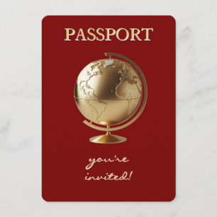 Gold Globe Passport Travel Books for Baby Enclosure Card
