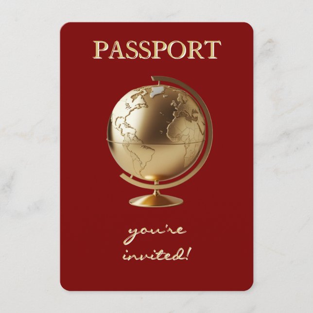 Gold Globe Passport Travel Books for Baby Enclosure Card (Front)