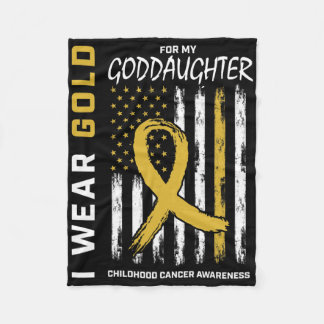 Gold Goddaughter Childhood Cancer Awareness Americ Fleece Blanket