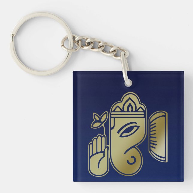 Gold Goddess Ganesha - Acrylic Keychain (Front)