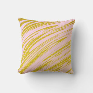 Gold Golden Glitter Pink Ivory Ombre Abstract Gift Cushion