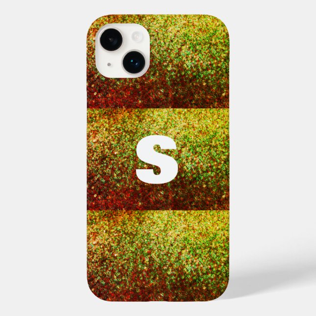 Gold Golden Yellow Ombre Glittery Art Monogram  Case-Mate iPhone Case (Back)